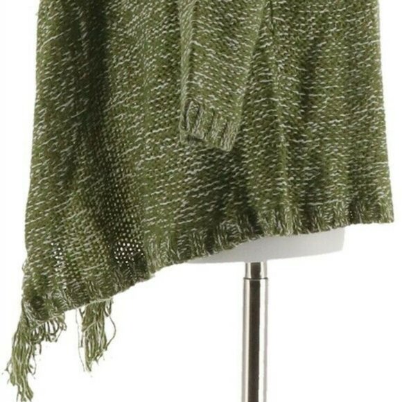 NWT C. WONDER CASCADE FRINGE CARDIGAN SMALL OLIVE - Picture 4 of 10